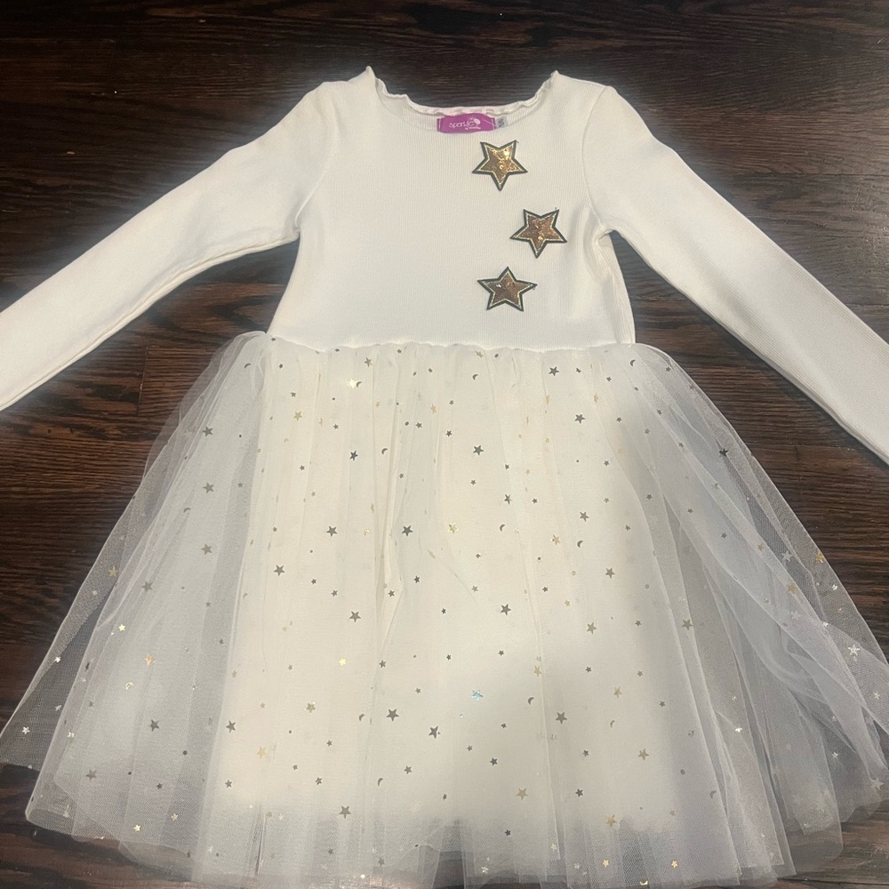 NWOT Sparkle by Stoopher white tutu dress, size 5/6